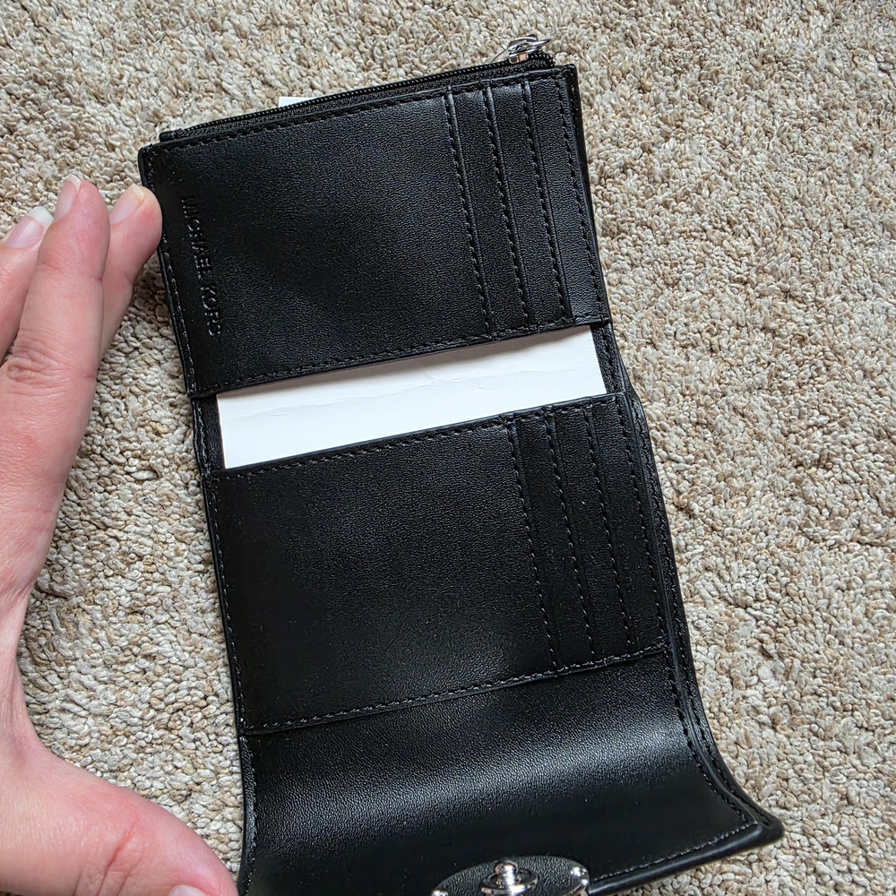 Michael Kors Black Leather Chain Tote And Wallet - Picture 10 of 10